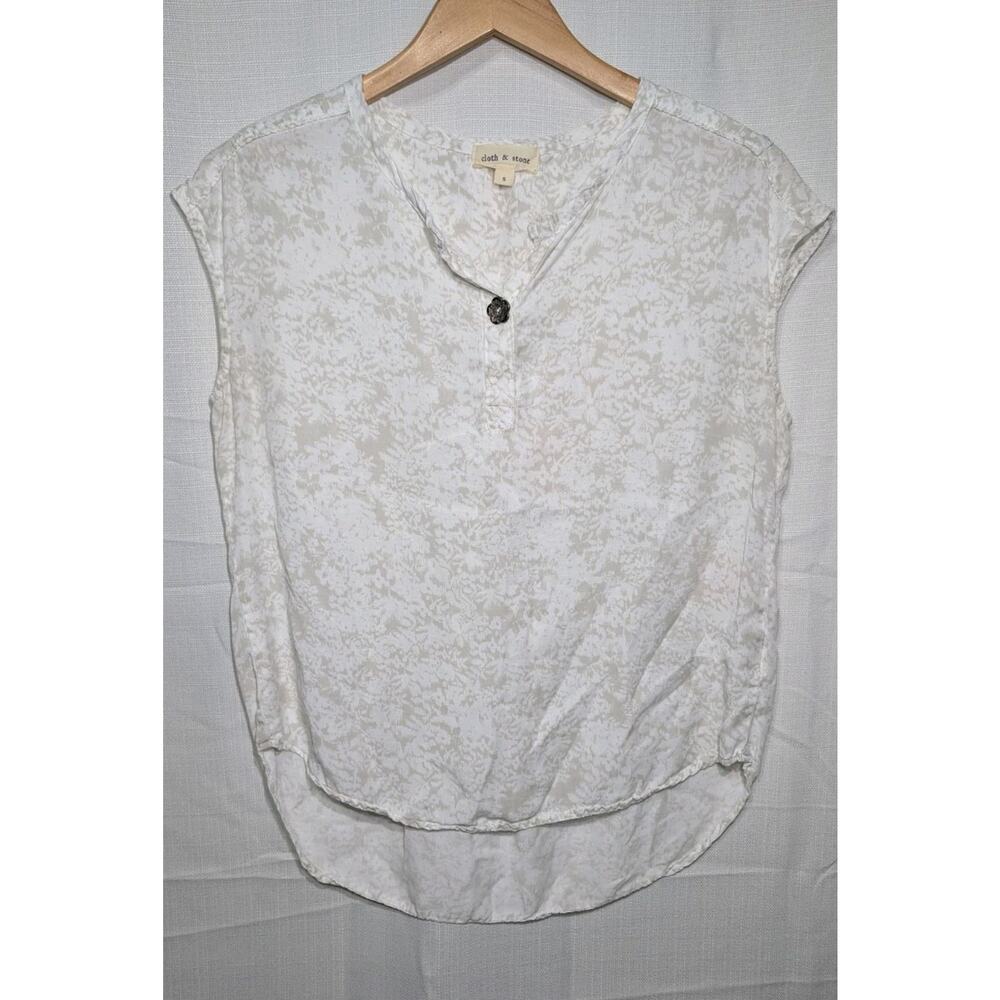 Anthropologie Cloth &‎ Stone Womens Soft Boho Cap Sleeve Blouse Sz S Floral